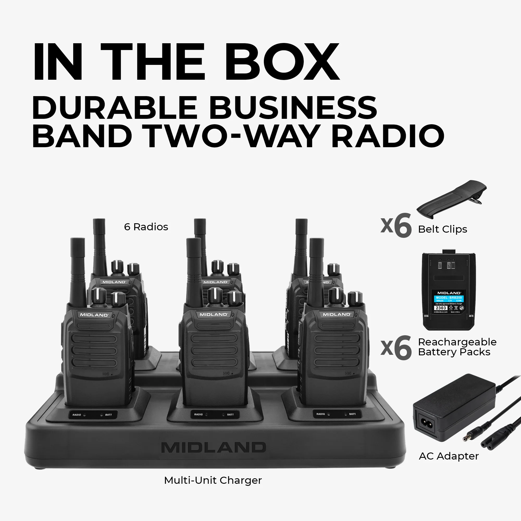 BR200 BizTalk Business Band Two-Way Radio Bundle - BR200X6BGC - Image 6