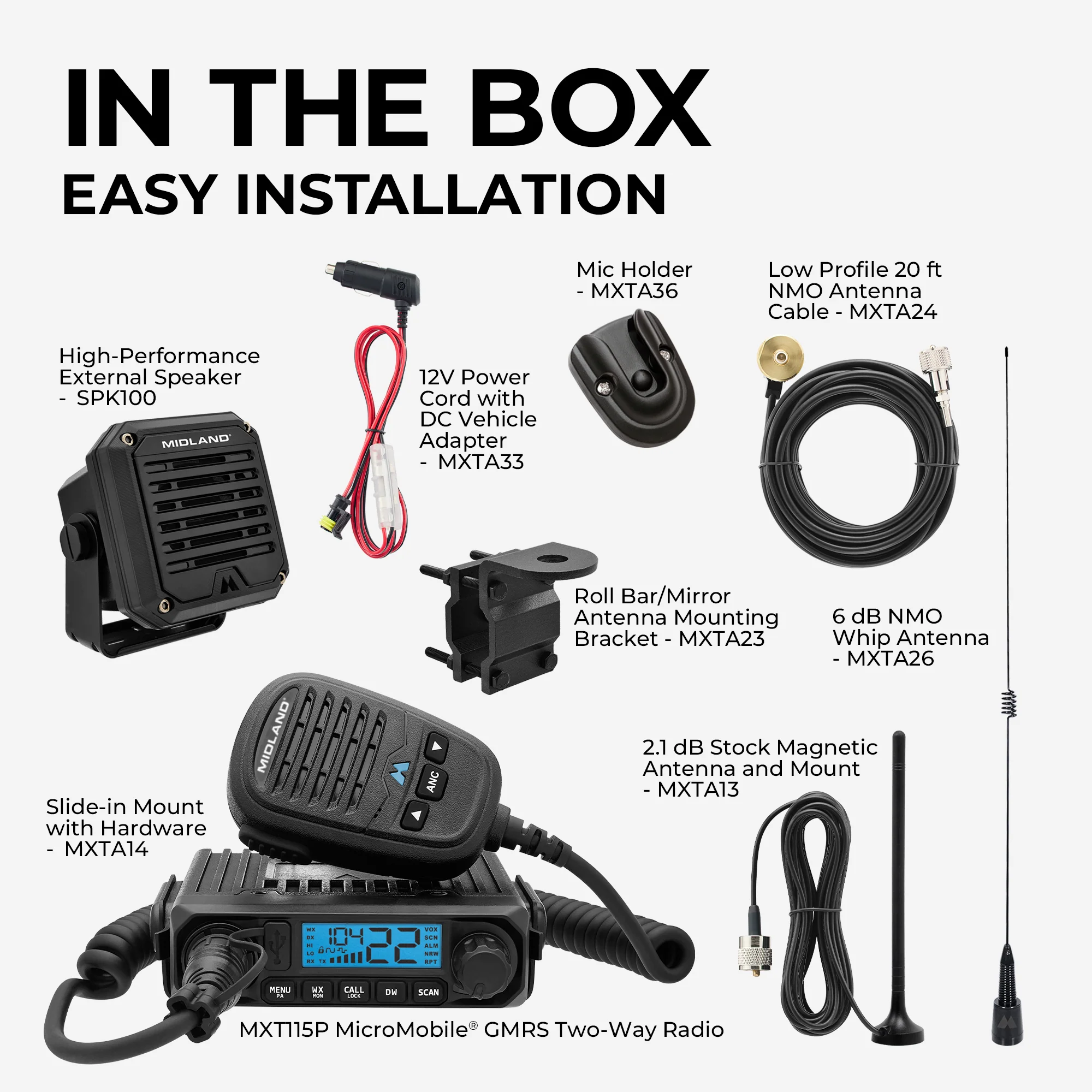 MXT115SPVP 15W MicroMobile GMRS Two-Way Radio | Speaker Bundle - Image 3